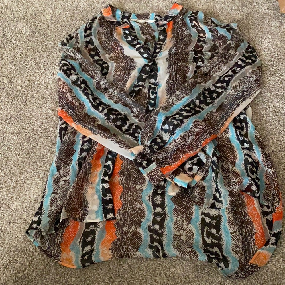 Diane von furstenberg sheer blouse